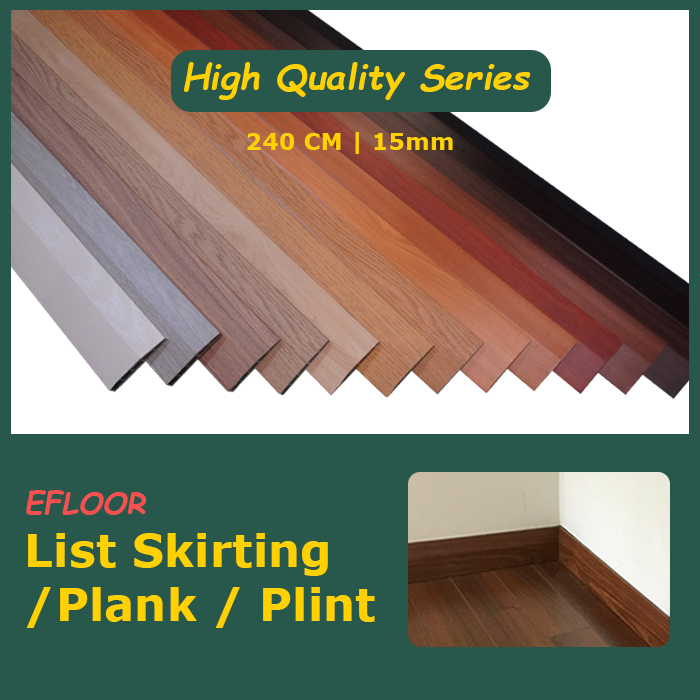 List Plint Skirting PVC EFLOOR untuk finishing dinding lantai vinyl dan SPC